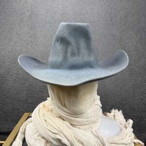 New West by Bailey Blue Felt Cowboy Hat Size 7 Vintage Western Wide Brim‎